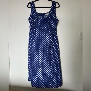 Boden Sabina Midi Dress Lapis Spot Star size 16